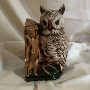 Vintage Owl Ceramic Bookend Home Decor